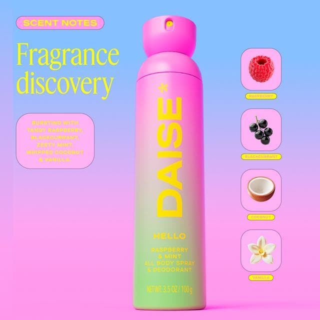 Daise All Body Spray & Deodorant in Raspberry & Mint 120ml - gallery image 6