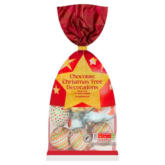 Sainsbury's 150g Chocolate Christmas Tree Decorations - gallery image 1