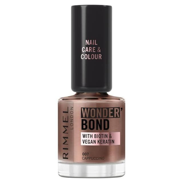Rimmel Wonder Bond Care + Color Nail Polish 007 Cappuccino 12ml - gallery image 1