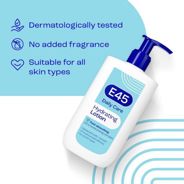 E45 Daily Non Greasy Moisturiser Body Lotion for Dry & Sensitive Skin 400ml - gallery image 2