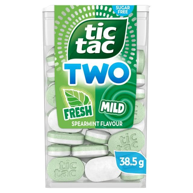 Tic Tac 38.5g Two Spearmint Flavour Mints Sugar Free Sweets - gallery image 1