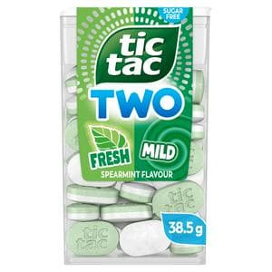 Tic Tac 38.5g Two Spearmint Flavour Mints Sugar Free Sweets