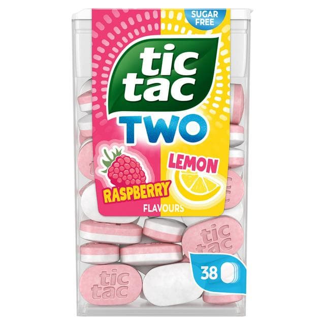 Tic Tac 38.5g Two Lemon & Raspberry Flavour Sugar Free Sweets - gallery image 1
