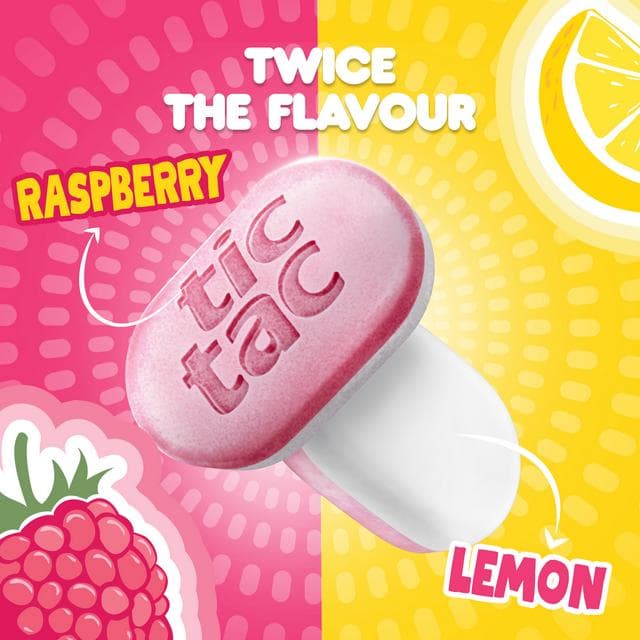 Tic Tac 38.5g Two Lemon & Raspberry Flavour Sugar Free Sweets - gallery image 3