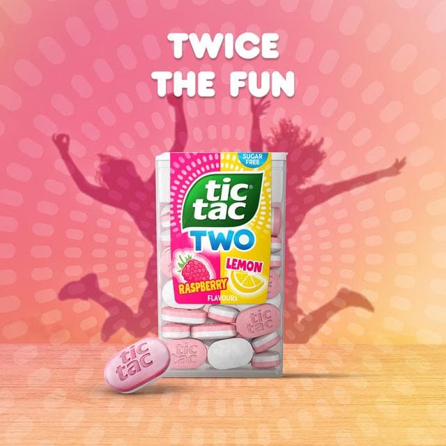Tic Tac 38.5g Two Lemon & Raspberry Flavour Sugar Free Sweets - gallery image 4