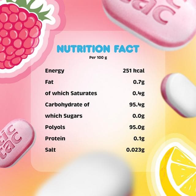 Tic Tac 38.5g Two Lemon & Raspberry Flavour Sugar Free Sweets - gallery image 5