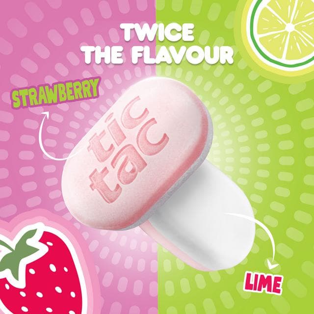 Tic Tac 38.5g Two Lime & Strawberry Flavour Sugar Free Sweets - gallery image 3