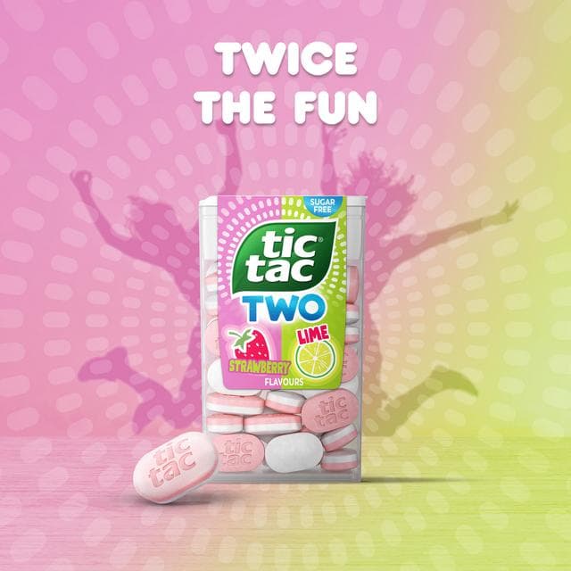 Tic Tac 38.5g Two Lime & Strawberry Flavour Sugar Free Sweets - gallery image 4