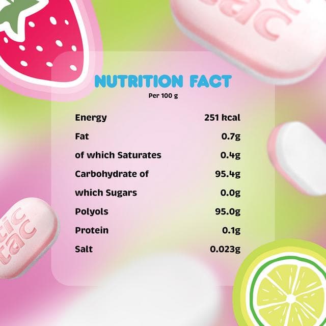Tic Tac 38.5g Two Lime & Strawberry Flavour Sugar Free Sweets - gallery image 6