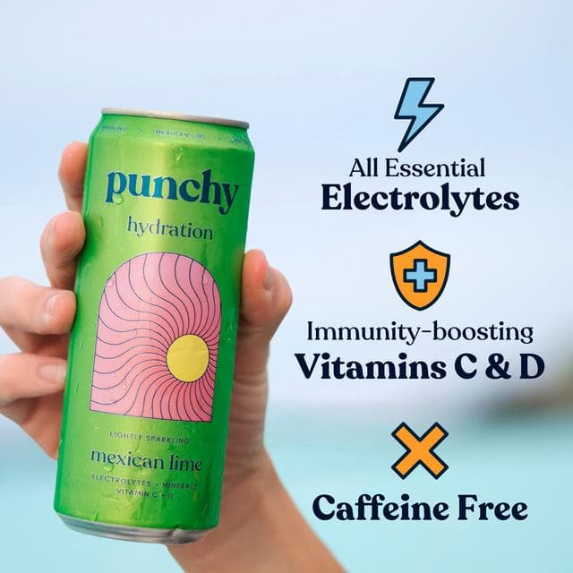 Punchy 4 x 330ml Hydration with Essential Minerals & Vitamins Mexican Lime Electrolyte Drink - gallery image 3
