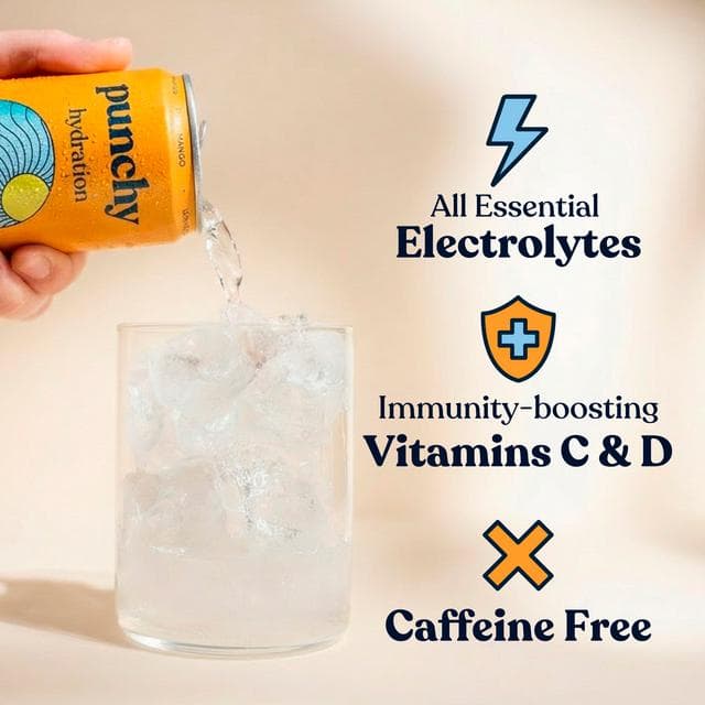 Punchy Hydration 4 x 330ml Mango with Minerals & Vitamins Electrolyte Drinks - gallery image 2