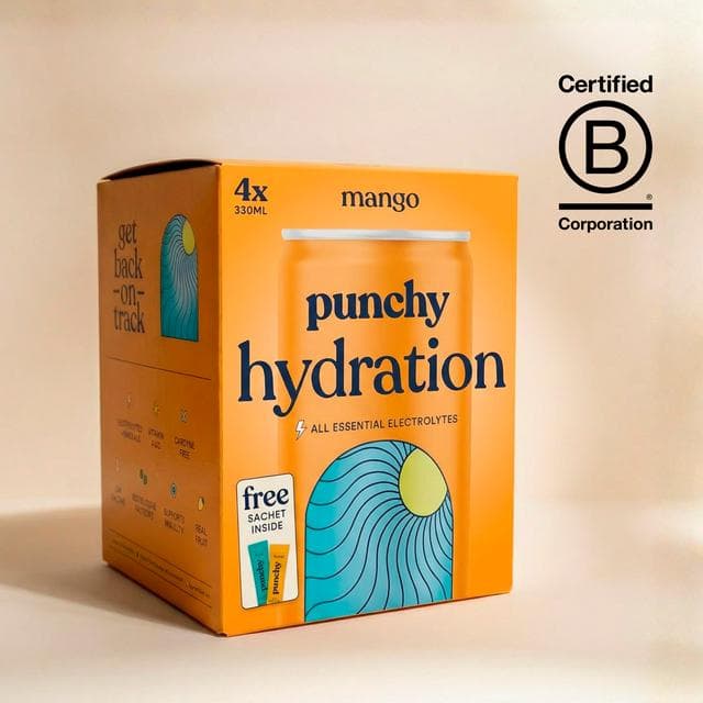 Punchy Hydration 4 x 330ml Mango with Minerals & Vitamins Electrolyte Drinks - gallery image 4