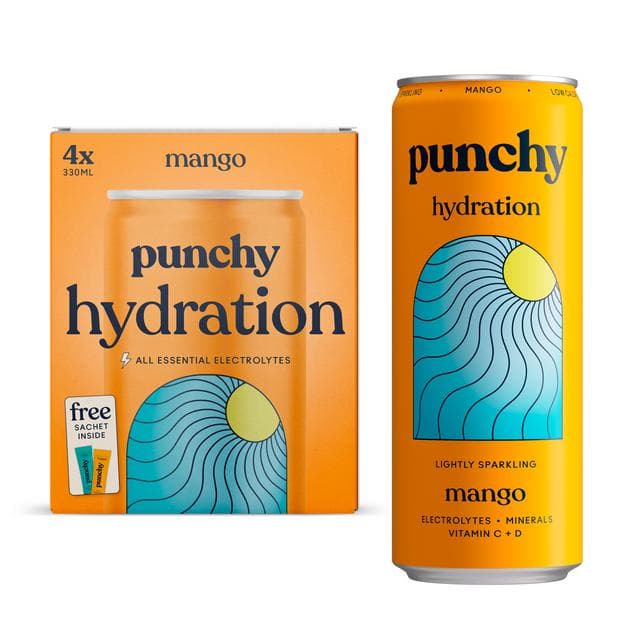 Punchy Hydration 4 x 330ml Mango with Minerals & Vitamins Electrolyte Drinks - gallery image 6
