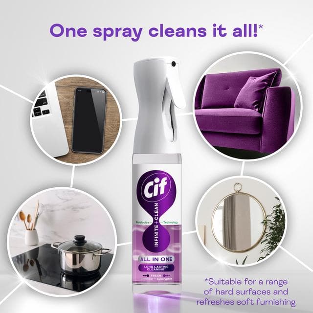 Cif Infinite Clean All in One Cleaner Spray Lavender & Eucalyptus 280ml - gallery image 2