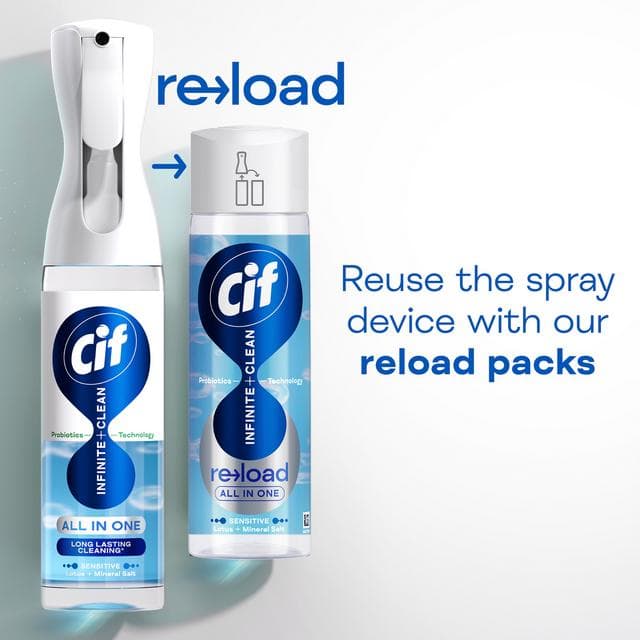 Cif Infinite Clean All in One Cleaner Spray Sensitive Lotus & Mineral Salt 280ml - gallery image 3