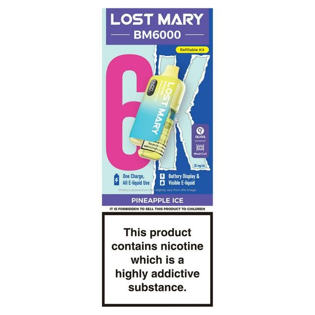Lost Mary BM6000 Pineapple Ice Refillable Kit 20mg/ml - gallery image 1