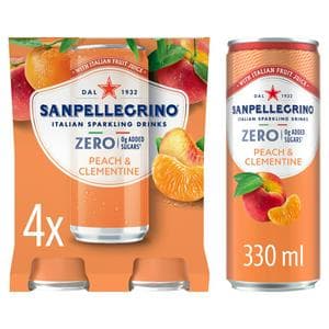San Pellegrino Zero Peach & Clementine 4 x 330ml