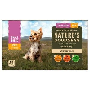 Sainsbury's Nature's Goodness Small Breed Variety Pack Adult Dog Food 1-7 Years 6 x 150g