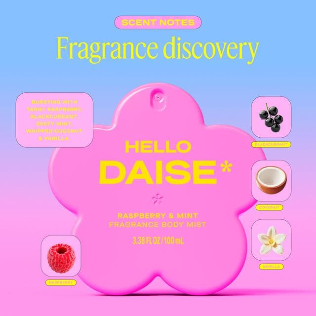 Daise Fragrance Body Mist in Raspberry & Mint 100ml - gallery image 6
