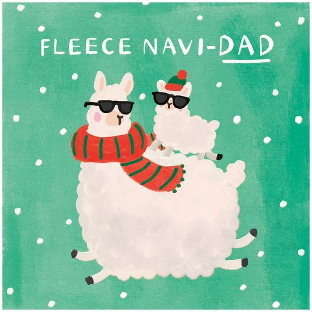 Sainsbury's Merry Christmas Dad Fun Fleece Navidad Llama Greeting Card - gallery image 1