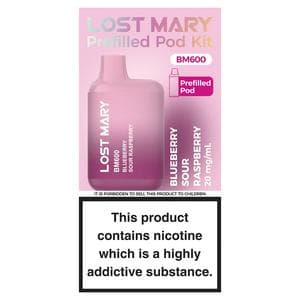 Lost Mary 20mg BM600 Blueberry Sour Raspberry Prefilled Pod Kit