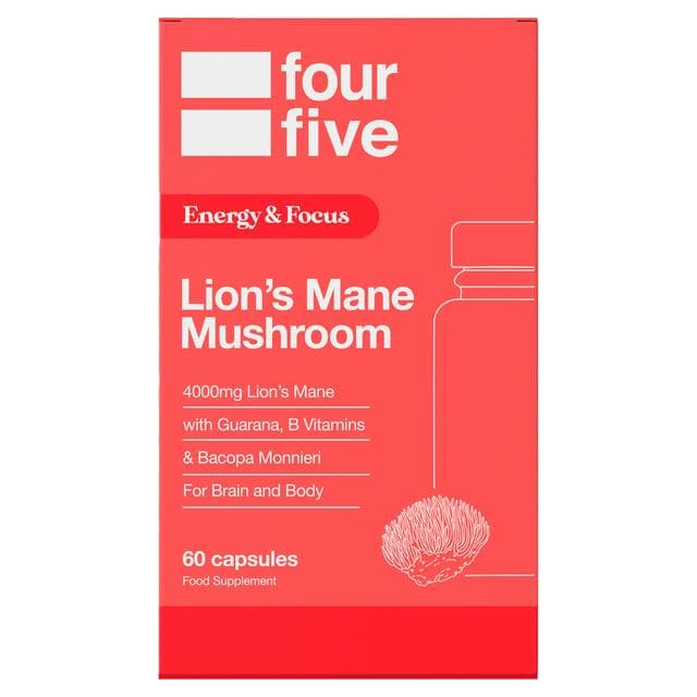Fourfive Energy & Focus Lion's Mane Mushroom Food Supplement Capsules x60 - gallery image 1