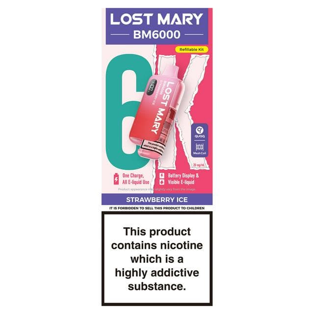 Lost Mary BM6000 Strawberry Ice Refillable Kit 20mg/ml - gallery image 1