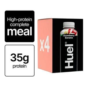 Huel Strawberry Banana High Protein Complete Meal, Black Edition 4 x 500ml