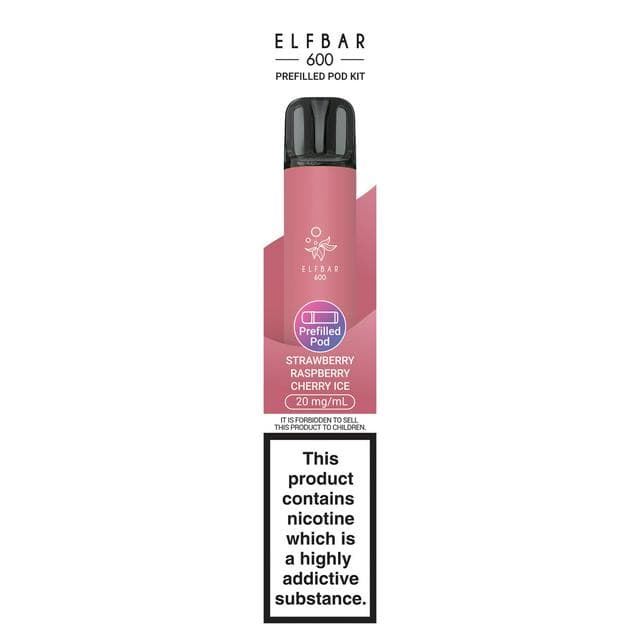 Elfbar 600 Strawberry Raspberry Cherry Ice Prefilled Pod Kit 20mg/ml - gallery image 1