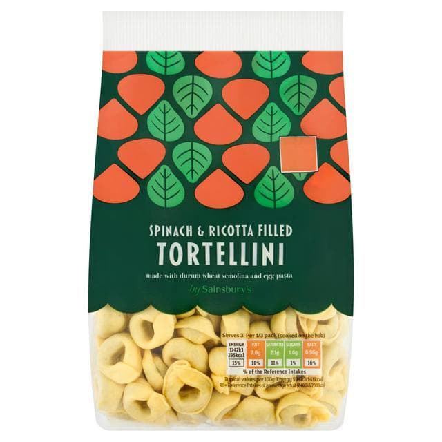 Sainsbury's Spinach & Ricotta Filled Tortellini 250g - gallery image 1