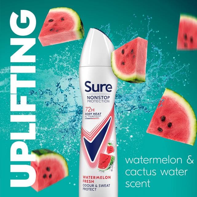 Sure Nonstop Protection Anti Perspirant Aerosol Watermelon Fresh 250ml - gallery image 3