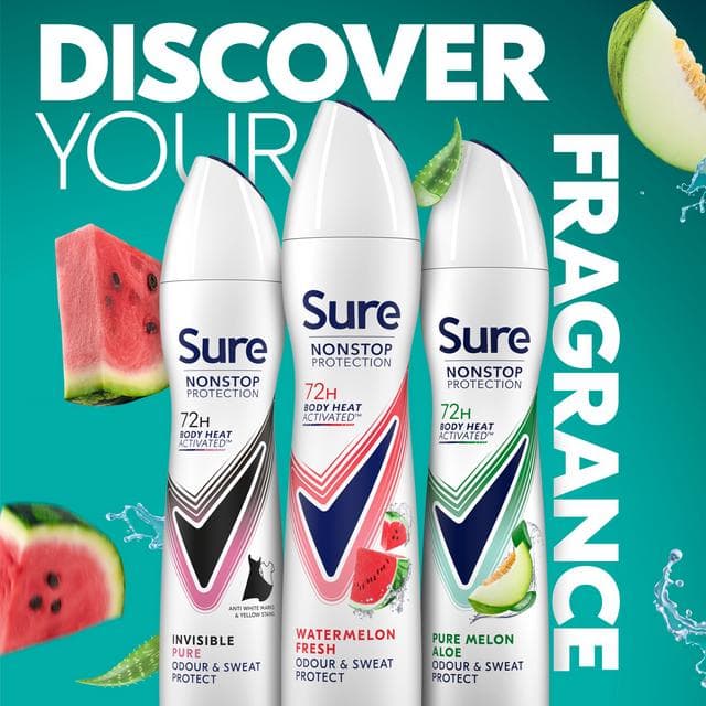 Sure Nonstop Protection Anti Perspirant Aerosol Watermelon Fresh 250ml - gallery image 5