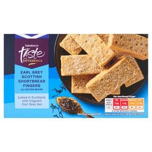 Sainsbury's Earl Grey Scottish Shortbread Fingers, Taste the Difference 160g