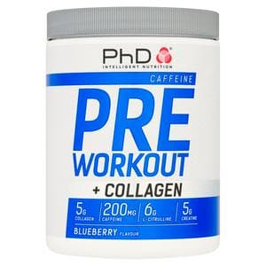 PhD Blueberry Flavour Caffeine Pre Workout + Collagen 500g