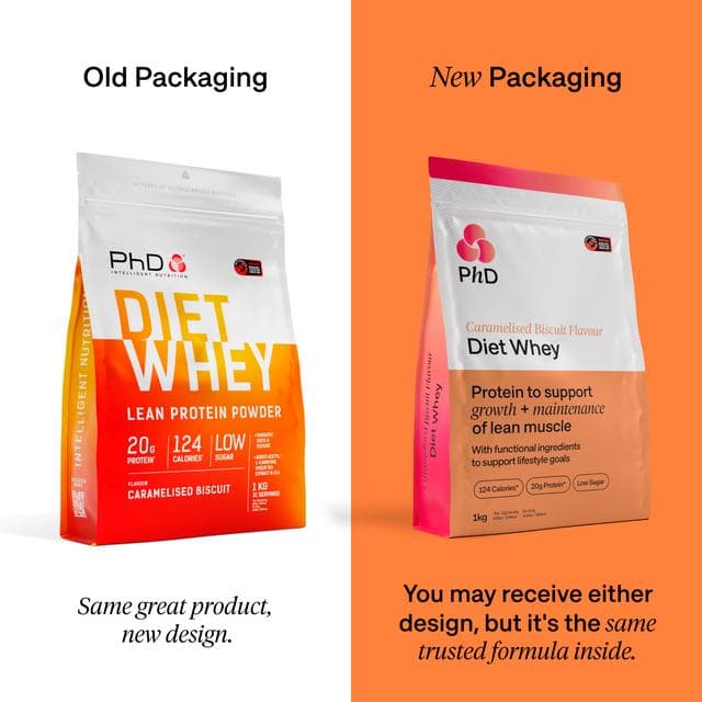 PhD Diet Whey Lean Protein Powder Flavour Caramelised Biscuit 1kg - gallery image 2