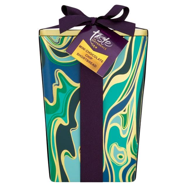 Sainsbury's Mini Chocolate Chip Shortbread Gift Tin, Taste the Difference 250g - gallery image 1