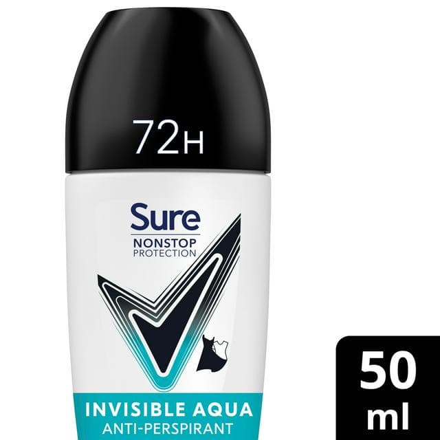 Sure Nonstop Protection Anti Perspirant Roll On Invisible Aqua 50ml - gallery image 1