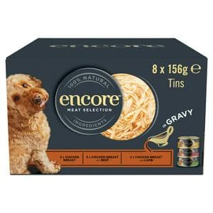 Encore Meat Selection in Gravy Dog Food 8 x 156g
