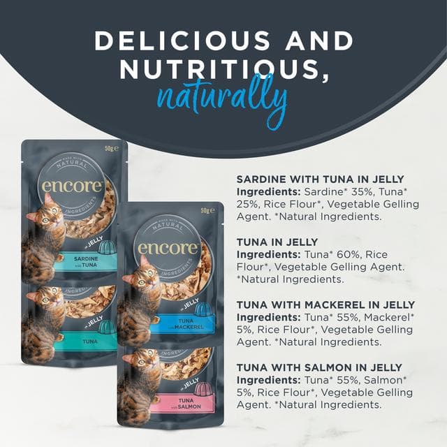 Encore Fish Selection in Jelly Pouches Cat Food 24 x 50g - gallery image 2