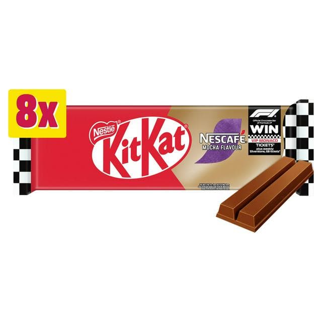 KitKat 2 Finger Mocha Flavour Chocolate Biscuit Bars Multipack 8 x 20.7g - gallery image 1