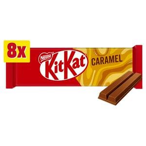 KitKat 2 Finger Caramel Chocolate Biscuit Bar Multipack 8 x 20.7g