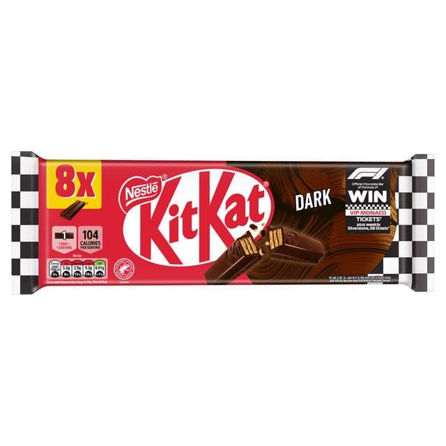 KitKat 2 Finger Dark Chocolate Biscuit Bar Multipack 8 x 20.7g - gallery image 2