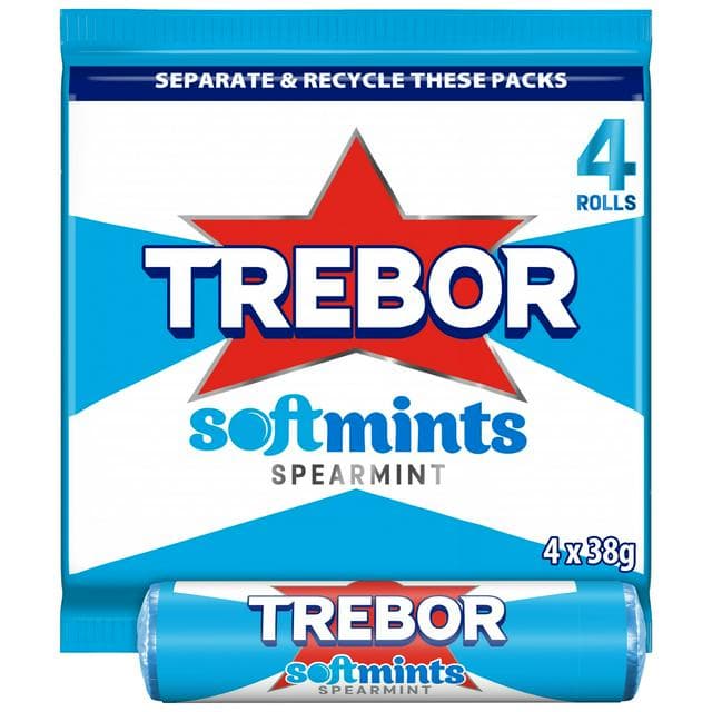 Trebor Spearmint Mints Rolls Multipack x4 38g - gallery image 1