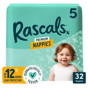 Rascals Premium Nappies Size 5 x32
