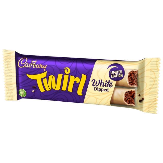 Cadbury Twirl White Dipped Chocolate Bar 43g - gallery image 3