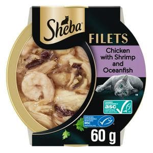 Sheba Fillets 60g Chicken & Fish in Gravy Adult Wet Cat Food Tray