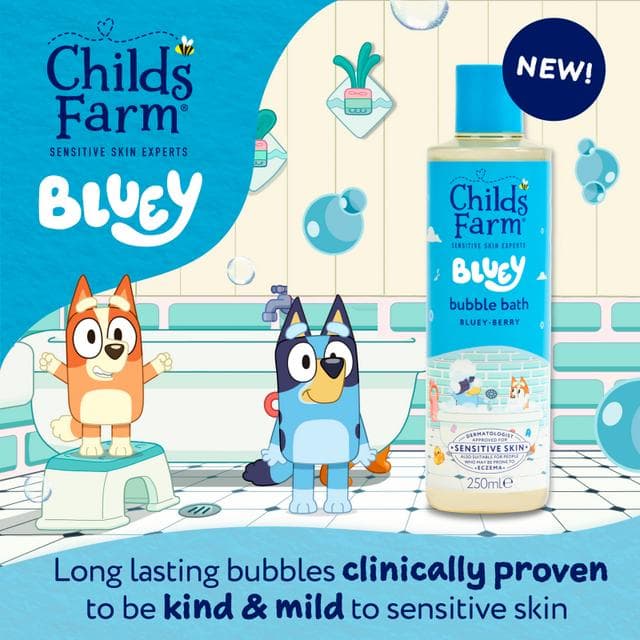 Childs Farm 250ml Gentle Formula for Babies, Kids & Sensitive Skin Bluey Bubble Bath - gallery image 2