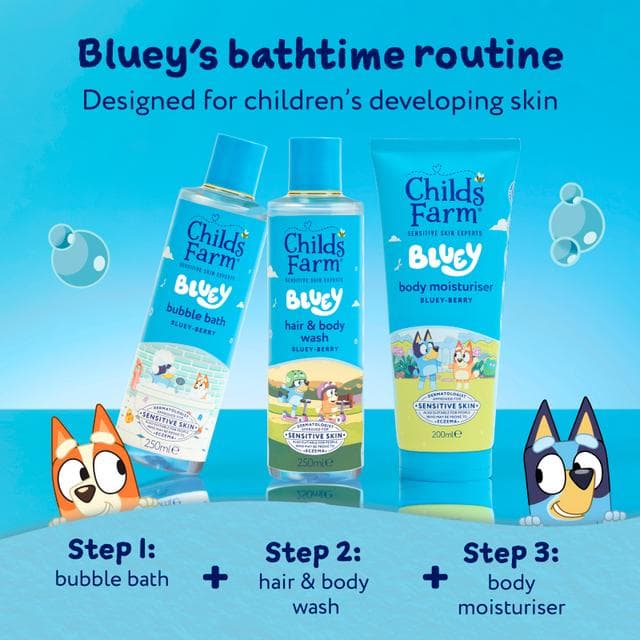 Childs Farm 250ml Gentle Formula for Babies, Kids & Sensitive Skin Bluey Bubble Bath - gallery image 4