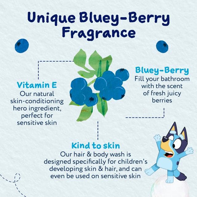 Childs Farm 250ml Gentle Tear Free Formula for Babies, Kids & Sensitive Skin Bluey Hair & Body Wash - gallery image 6