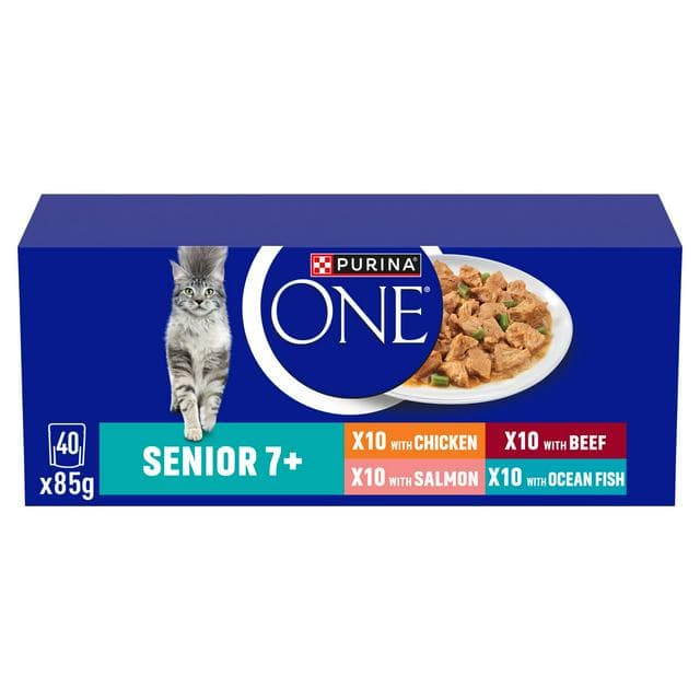 Purina One Senior 7+ Cat Food 40 x 85g - gallery image 1